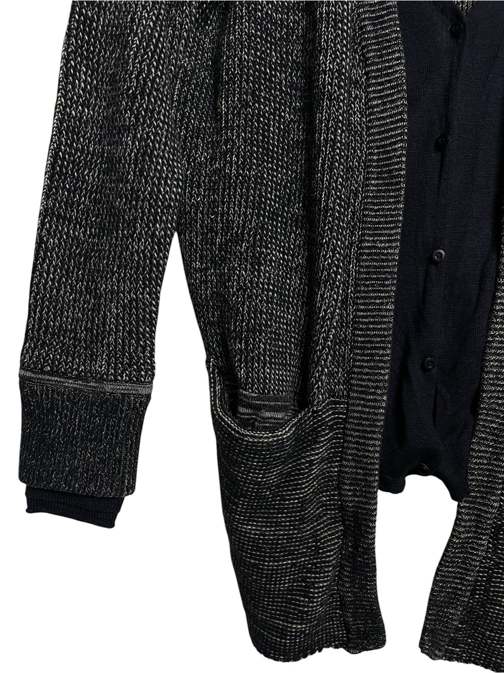 Lululemon Vestigan Heathered Navy Layered Open Front Cardigan Sweater - Picture 3 of 6